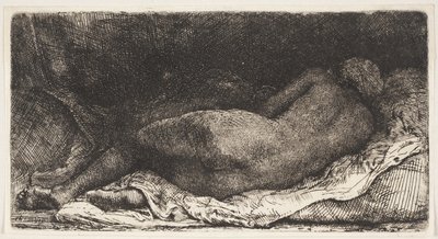 Schwarzes afrikanisches Mädchen, das liegt von Rembrandt van Rijn