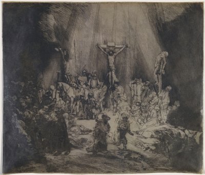 Christus gekreuzigt zwischen den beiden Dieben (Die drei Kreuze) von Rembrandt van Rijn