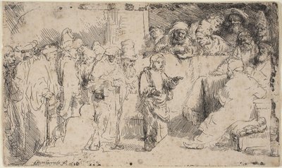Christus im Gespräch mit den Gelehrten: Eine Skizze von Rembrandt van Rijn