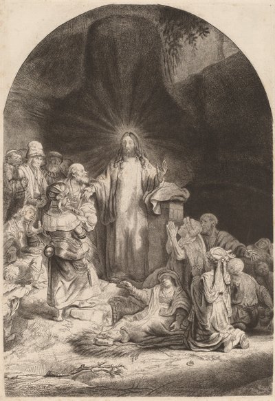 Christus predigt und heilt, Fragment aus dem Hundert-Gulden-Blatt, ca. 1649 von Rembrandt van Rijn