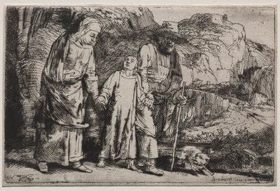 Christus kehrt mit seinen Eltern aus dem Tempel zurück von Rembrandt van Rijn
