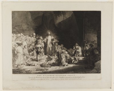 Christus mit den Kranken um sich, empfängt kleine Kinder von Rembrandt van Rijn