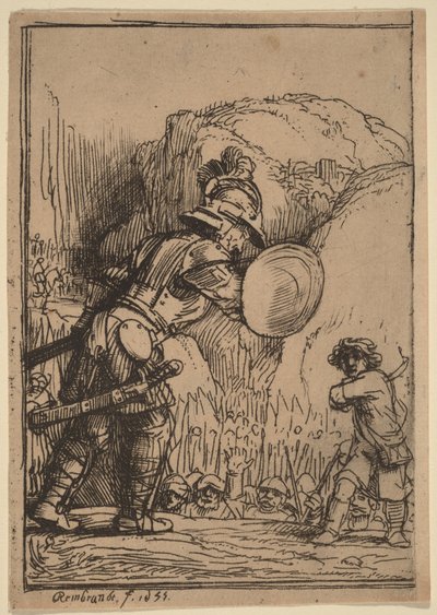 David und Goliath von Rembrandt van Rijn