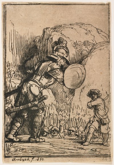 David und Goliath von Rembrandt van Rijn
