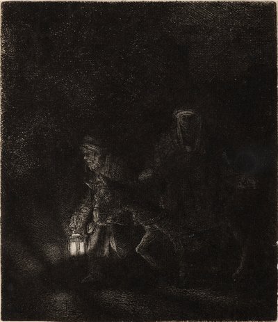 Flucht nach Ägypten: Ein Nachtstück von Rembrandt van Rijn