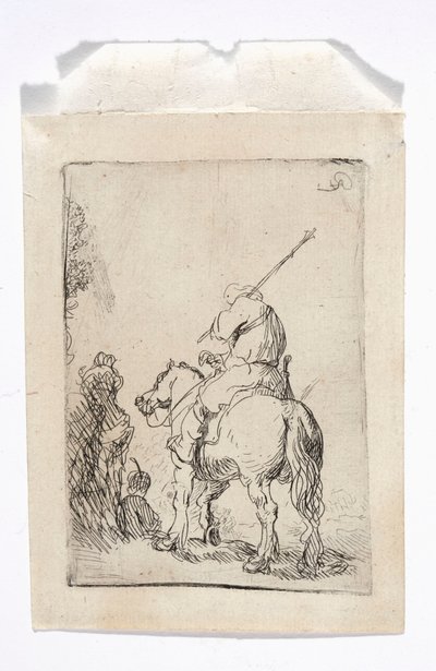 Reiter im Turban auf einem Pferd von Rembrandt van Rijn