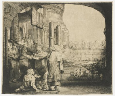 Petrus und Johannes heilen den Lahmen am Tempeltor von Rembrandt van Rijn