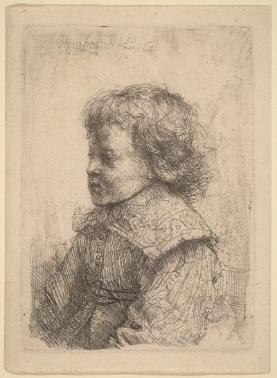 Porträt eines Jungen im Profil von Rembrandt van Rijn