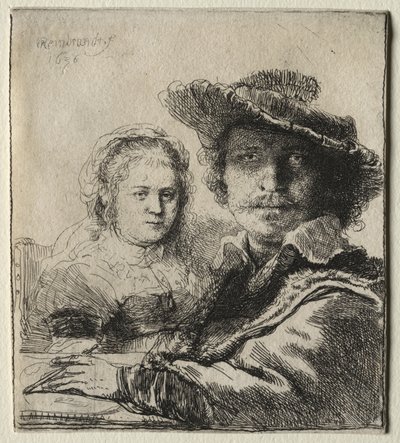 Rembrandt und seine Frau Saskia von Rembrandt van Rijn