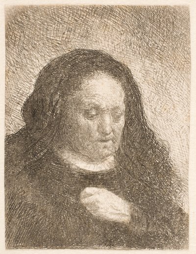 Rembrandts Mutter mit Hand auf der Brust: kleine Büste von Rembrandt van Rijn
