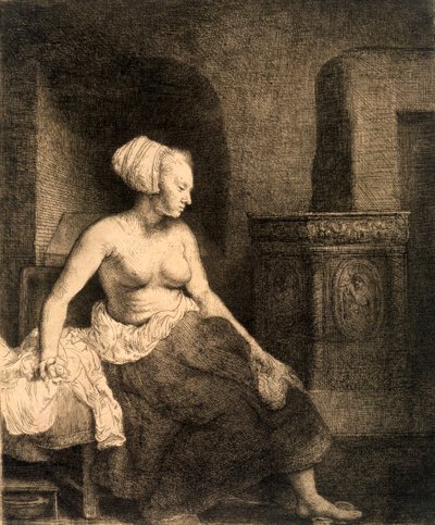 Sitzender weiblicher Akt von Rembrandt van Rijn