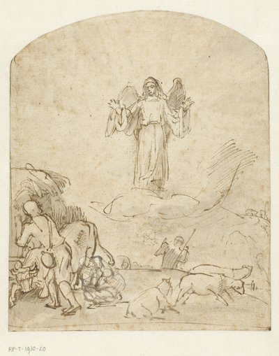 Die Verkündigung an die Hirten von Rembrandt van Rijn