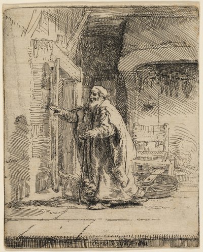 Die Blindheit des Tobit: Die größere Platte von Rembrandt van Rijn