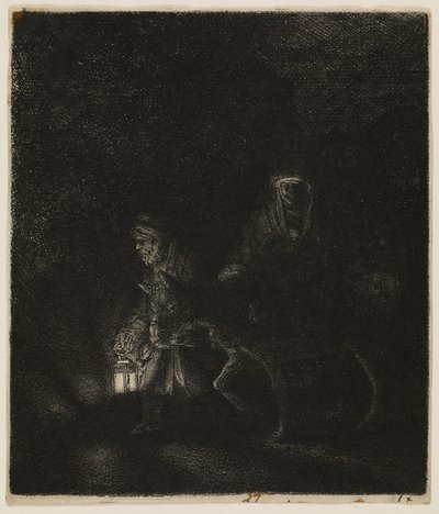 Die Flucht nach Ägypten (ein Nachtstück) von Rembrandt van Rijn