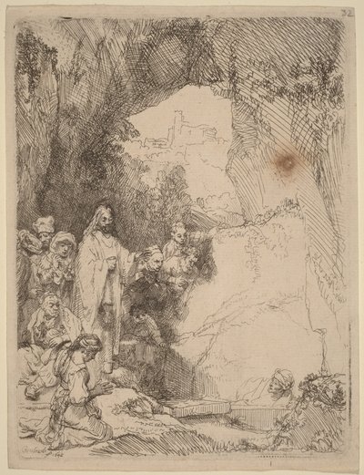 Die Auferweckung des Lazarus: Kleine Platte von Rembrandt van Rijn
