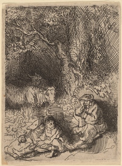 Der schlafende Hirte von Rembrandt van Rijn