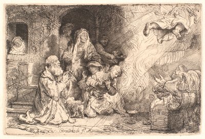 Der Engel verlässt Tobits Familie von Rembrandt van Rijn