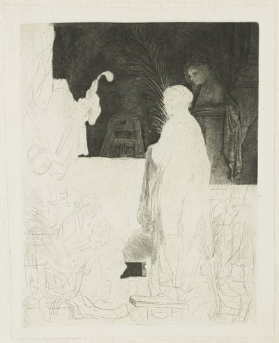 Der Künstler zeichnet vom Modell von Rembrandt van Rijn