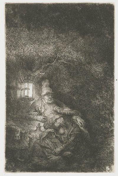 Die Rast auf der Flucht nach Ägypten: ein Nachtstück von Rembrandt van Rijn