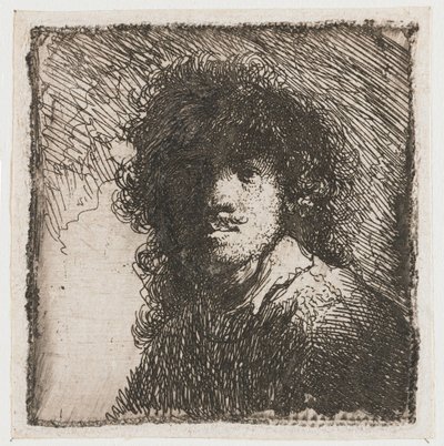 Selbstporträt ohne Kopfbedeckung von Rembrandt van Rijn