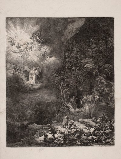 Verkündigung an die Hirten von Rembrandt van Rijn
