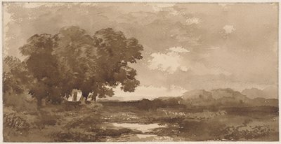 Landschaft mit Baumgruppe links von Remigius Adrianus Haanen