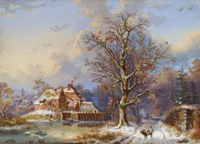 Dorf im Winter von Remigius Adrianus Haanen