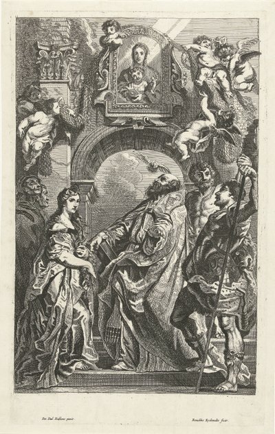Heilige unter einem Bild von Santa Maria in Vallicella von Remoldus Eynhoudts