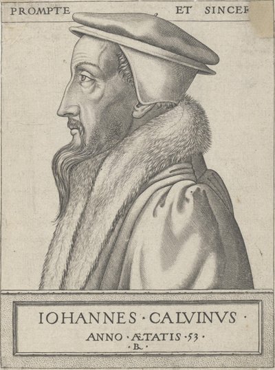 Jean Calvin (1509 - 1564), Theologe und Hauptkraft der protestantischen Reformation, im Alter von 53 Jahren von Rene Boyvin