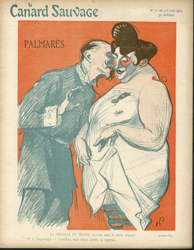 Illustration von Hermann-Paul (1864-1940) für das Cover von Die Wildente, Nr. 20 von Rene George Hermann Paul