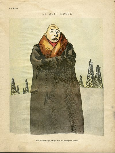 Illustration von Hermann-Paul (1864-1940) in Le Lire, ca. 1935 - Der russische Jude - Antisemitismus, Petrole - Jude von Rene George Hermann Paul