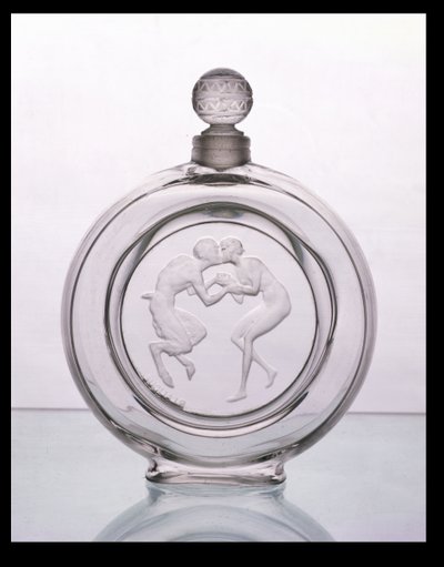 Le Baiser du Faune, klares Glasparfümfläschchen für Molinard von Lalique von Rene Jules Lalique