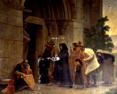 Raymond VI (1156-1222), Graf von Toulouse, "Der Exkommunizierte" im Jahr 1208 von Papst Innozenz III (1160-1216). Renè Ravaut von Rene Ravaut