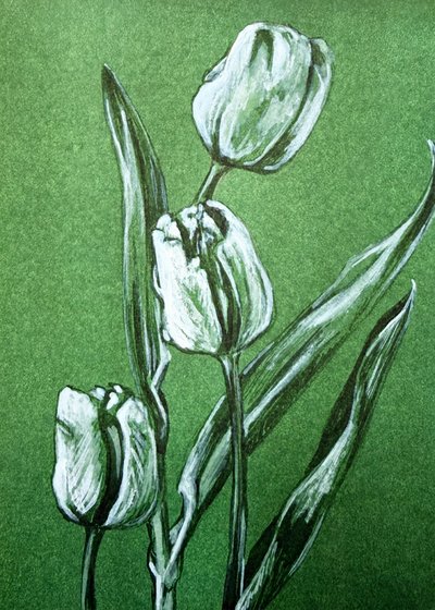 Frische weiße Tulpen von Renee Machan Cottagecore Artist
