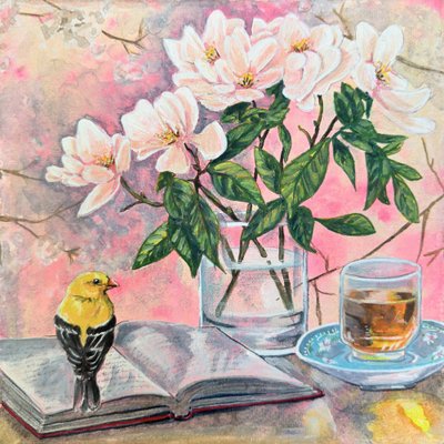 Stieglitz Leseecke von Renee Machan Cottagecore Artist