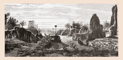 Ruinen des Palastes der Cäsaren, Palatin-Hügel, Rom, Italien im späten 19. Jahrhundert. Aus 