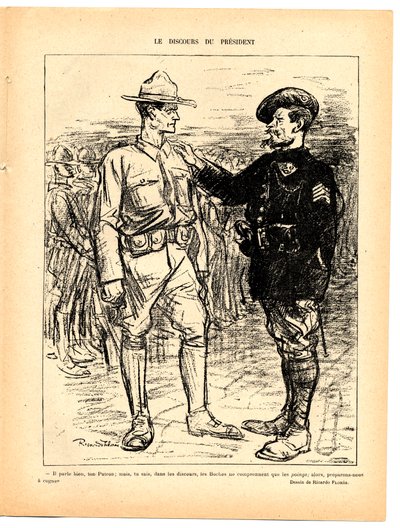 Das rote Lachen, satirisch in Schwarz-Weiß von Ricardo Flores