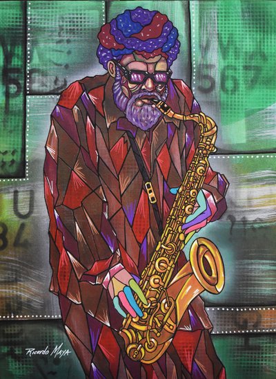 Bunter Jazzmusiker von Ricardo Maya