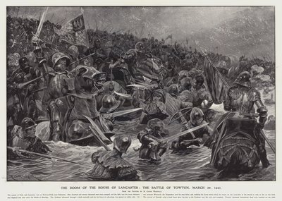 Das Schicksal des Hauses Lancaster: die Schlacht von Towton, 29. März 1461 von Richard Caton II (after) Woodville