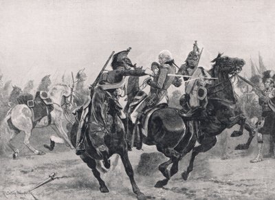 Der Angriff auf Sir Ralph Abercrombie durch die französischen Dragoner, Illustration aus 