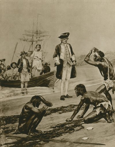 Wie Kapitän Cook in Tasmanien begrüßt wurde von Richard Caton Woodville junior