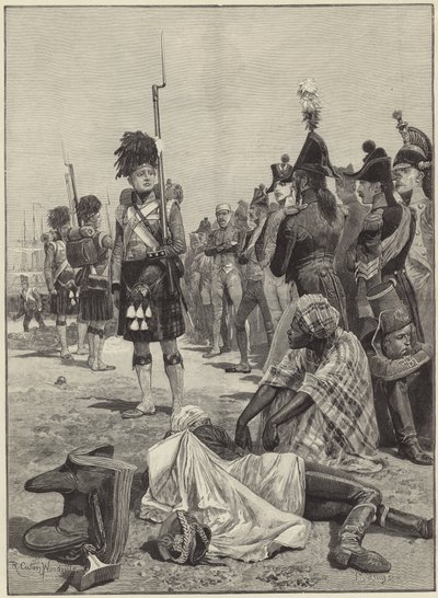 Die 42. Highlander bewachen französische Gefangene von Richard Caton Woodville junior
