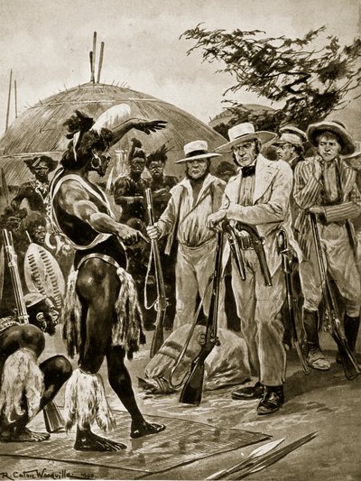 Die Briten in Natal, 1824, Illustration aus 