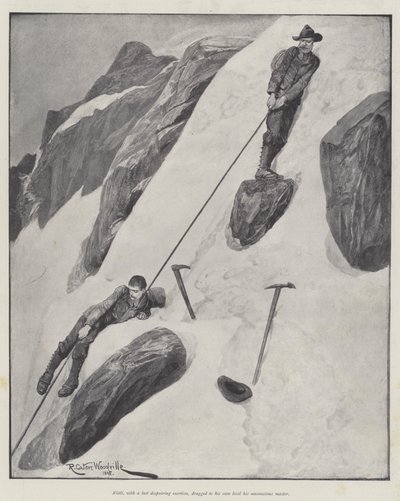 Der Mann und der Berg, von Bret Harte von Richard Caton Woodville junior