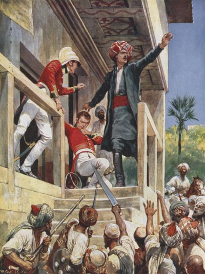 Der Angriff auf das Haus von Sir Alexander Burnes, 1841 von Richard Caton Woodville junior