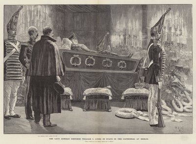Der verstorbene deutsche Kaiser Wilhelm I. aufgebahrt im Berliner Dom von Richard Caton Woodville junior