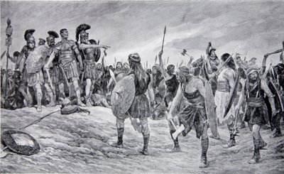 Vespasian von seinem Sohn Titus gerettet, Illustration aus 