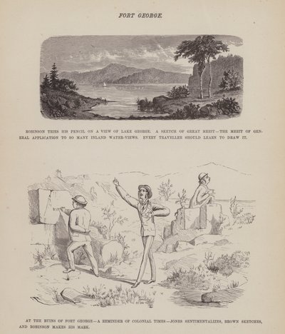 Seite aus Die amerikanische Tour von Messrs Brown, Jones und Robinson von Richard Doyle