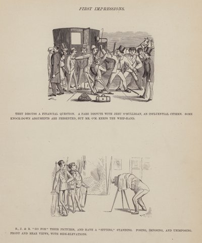 Seite aus Die amerikanische Tour von Herrn Brown, Jones und Robinson (Gravur) von Richard Doyle