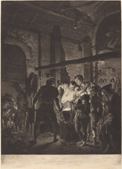 Die Schmiede von Richard Earlom after Joseph Wright
